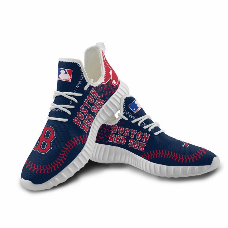 Men's Boston Red Sox Mesh Knit Sneakers/Shoes 006